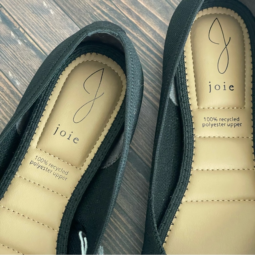 NEW Anthropologie Joie Black Woven Knit Point Toe Flats 3D Flower memory foam - Picture 7 of 8